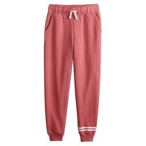 Girls XL 12 SO® Favorite Pink Stripe Fleece Joggers Cuffed Leg
